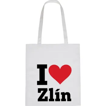 Nákupní taška Plátěná taška - I love Zlín Růžová