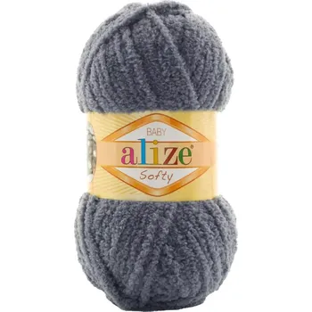 Příze Plyšová příze Alize Softy - tmavě šedá 87