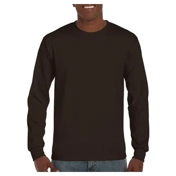 Oblečení a móda Triko s dlouhým rukávem Gildan Ultra - hnědé, M