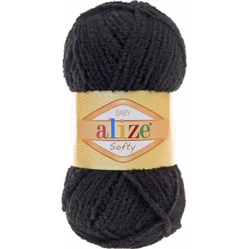 Příze Plyšová příze Alize Softy - černá 60