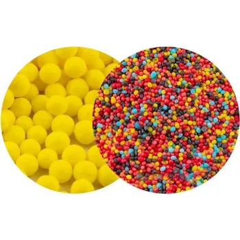 Jedlá dekorace na dort SweetArt cukrové perly žluté 7 mm a máček Cars mix (120 g)
