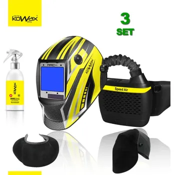 Příslušenství ke svářečce KOWAX SET 3 Filtračně ventilační jednotka Speed ​​Air ARC++ + svářecí kukla KWX820ARC++ + NanoClean 200ml + kožený chránič krku + ochrana hlavy