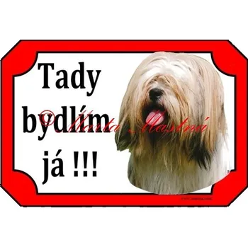 Cedulka lhasa apso hlava - Bez samolepicí vrstvy