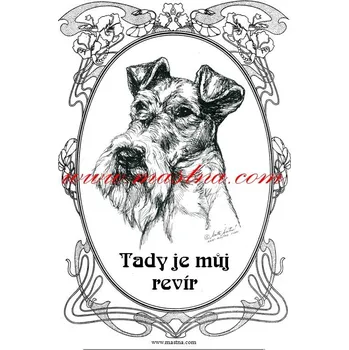 Cedulka foxteriér hrub. secesní 2 - Bez samolepicí vrstvy