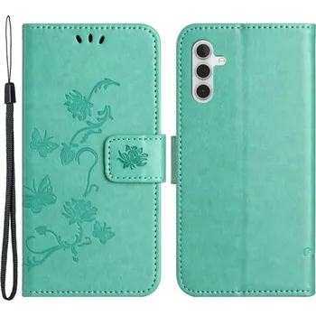 Pouzdro na mobilní telefon Flower knížkové pouzdro na Samsung Galaxy A25 5G - modrozelené