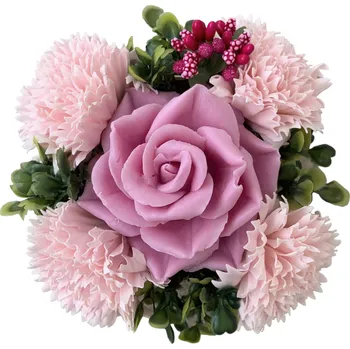 umělá květina made by ANTEROS Dekorace Mýdlová kytice v miniboxu Laura Pink