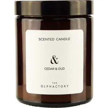 Svíčka The Olphactory Scented Candle Glass Cedar & Oud to 135g vonná svíčka 135 g