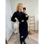 Velurové dlouhé šaty v černé barvě, VELIKOST UNI ( XS, S, M )