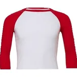 Tričko Bella Triblend Baseball 3/4 - bílé-červené, XS