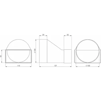 GPS Větrací rozpěrka EUROPLAST KSD2, 110 x 55 mm, D100