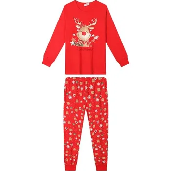 Dívčí pyžamo DÍVČÍ PYŽAMO červené Kugo MP5869 (Dívčí bavlněné pyžamo)