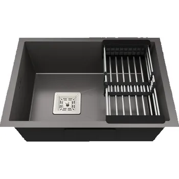 Nerezový dřez Ocelový dřez OLAF černý 60,2 x 45 x 20cm