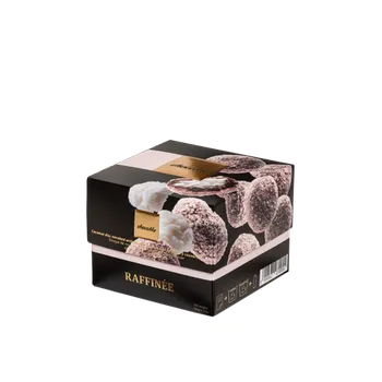 Čokoláda Minibonboniéra gurmánských dražé kokos v hořké čokoládě s malinovou polevou Raffinée chocoMe