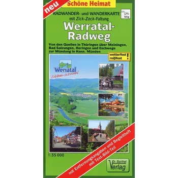 Werratal-Radweg 1:35 000 Radwanderkarte mit Zick-Zack-Faltung