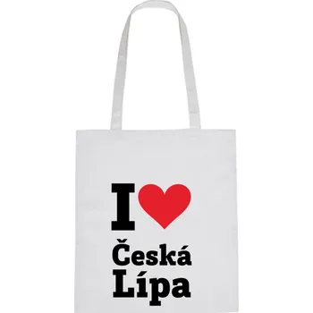 Nákupní taška Plátěná taška - I love Česká Lípa Růžová
