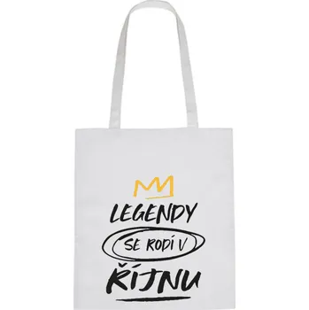 Nákupní taška Plátěná taška - Legendy se rodí v říjnu Růžová