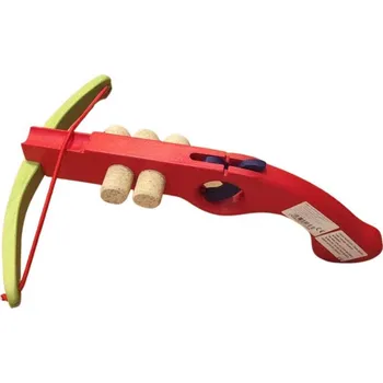 Dřevěná hračka Ceeda DŘEVO Kuše dětská červená + 5 nábojů korek (dřevěná hračka)