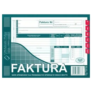 Set školních potřeb Faktura wzór uproszczony dla prowadzących.. 123-3E