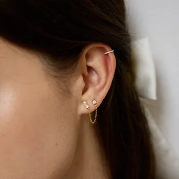 Náušnice Sparkle Pearl Chain náušnice 1ks