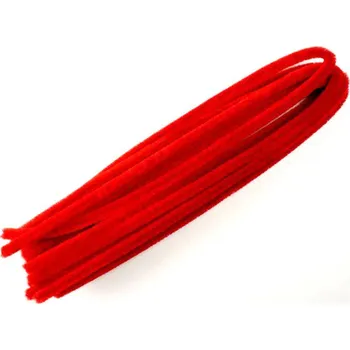 Hobby drát Plyšový drát červený 10ks