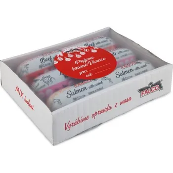 Krmivo pro psa Sokol Falco Vánoční mix sterilizovaných salámů hovězí/jehněčí/losos 3x 700 g