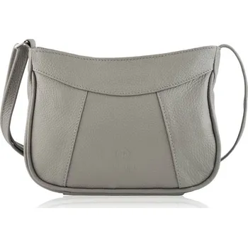 Kabelka Paolo Peruzzi Malá kožená crossbody na rameno PAOLO PERUZZI; šedá SKL