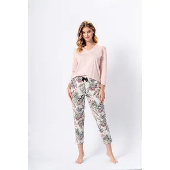 Dámské pyžamo Růžové květinové pyžamo Cecylia, XXL i240_188558_2:XXL