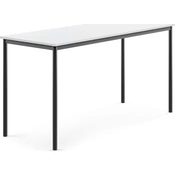 Jídelní stůl Stůl BORÅS, 1800x700x900 mm, antracitově šedé nohy, HPL deska, bílá
