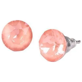 Náušnice Náušnice, flamingo opál s krystalem SWAROVSKI, 8 mm, ART CRYSTELLA 1800XKE060