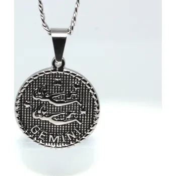 Náhrdelník Steel Edge Přívěsek se znamením z chirurgické oceli WJHC797 - Blíženci