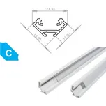 BERGE Hliníkový profil pro LED pásky C Rohový Lakovaný bílý 2m