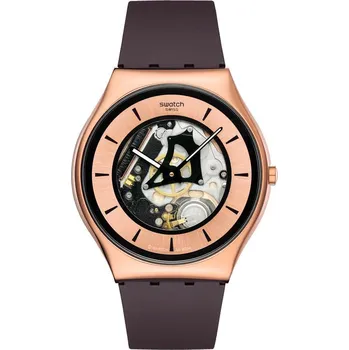 Módní doplněk Hodinky Swatch Slim Irony Copper Flame Skeleton SS07G107