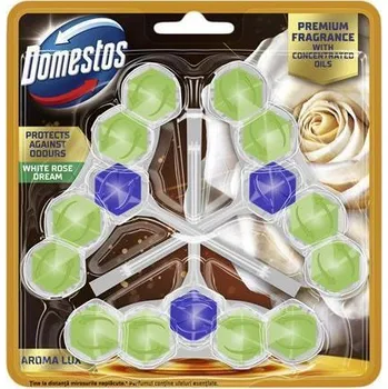 WC čistič WC blok "Aroma Lux", bílá růže a olej z čajovníku, 3x 50 g, DOMESTOS 64389422