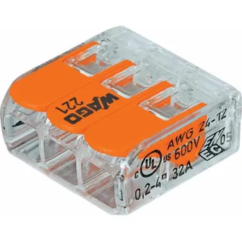 Elektroinstalační materiál Sada konektorů vodičů 221-413/5 3X0,02-4 mm2, 5