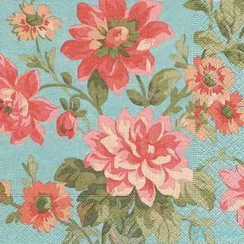 Papírový ubrousek Ubrousky Painted dahlias 33 x 33 cm 20 ks