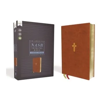 Populárně naučná literatura pro dospělé NASB, Thinline Bible, Large Print, Leathersoft, Brown, Red Letter, 1995 Text, Comfort Print - Zondervan
