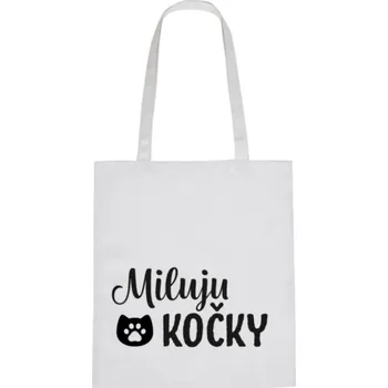 Nákupní taška Plátěná taška - Miluju kočky Růžová