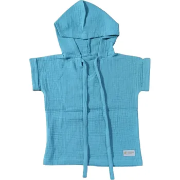 pracovní tričko Mušelínové tričko s kapucí Monkey Mum® - Mentolka 86/92