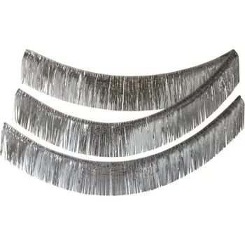 Party dekorace Girlanda z třásní stříbrná 6 m