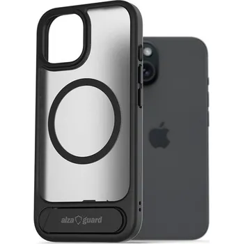Pouzdro na mobilní telefon AlzaGuard Matte Case with Stand Compatible with MagSafe for iPhone 15 černý