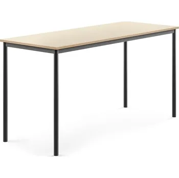 Jídelní stůl Stůl BORÅS, 1800x700x900 mm, antracitově šedé nohy, HPL deska, bříza