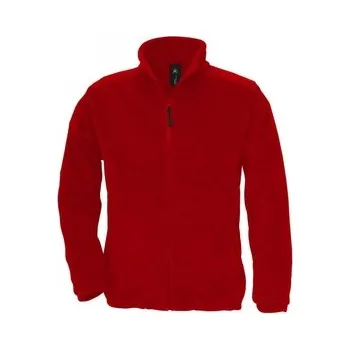Pánská mikina Fleecová mikina B&C Outdoor Full Zip - červená, XS