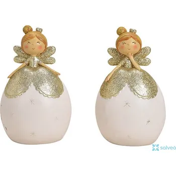 Vánoční ozdoba Anděl Poly zláté šaty 6 x 8 x 4 cm