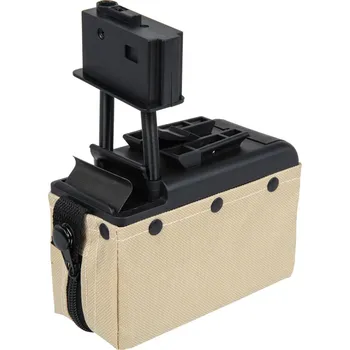 Krabicový zásobník pro M249 - pískový TAN, 2000bb, elektrický, A&K