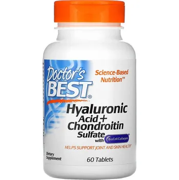 Kloubní výživa Doctor's Best Kyselina hyaluronová + chondroitin sulfát s kolagenem BioCel (60 Tableta)