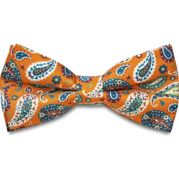 Motýlek Virtuo | Mandarinkový předvázaný hedvábný motýlek se vzorem paisley - Fawler