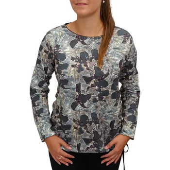 Dámská halenka Halenka Pratto šedo-zelená doplněná šňůrkou velikost pratto: 52