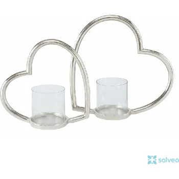 Svícen Svícen Srdce kov a sklo 33 cm