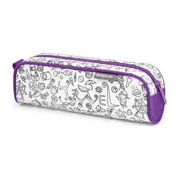 Penál Argus Školní Penál Etue na vymalování fialová barva