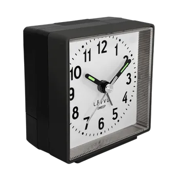 Budík LAVVU Černý budík SWEEP s plynulým chodem - 3 ROKY ZÁRUKA! LAS3010